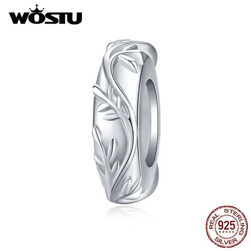 WOSTU 925 пробы серебряные силиконовые пробки разделитель лоза лист бисера Подходит