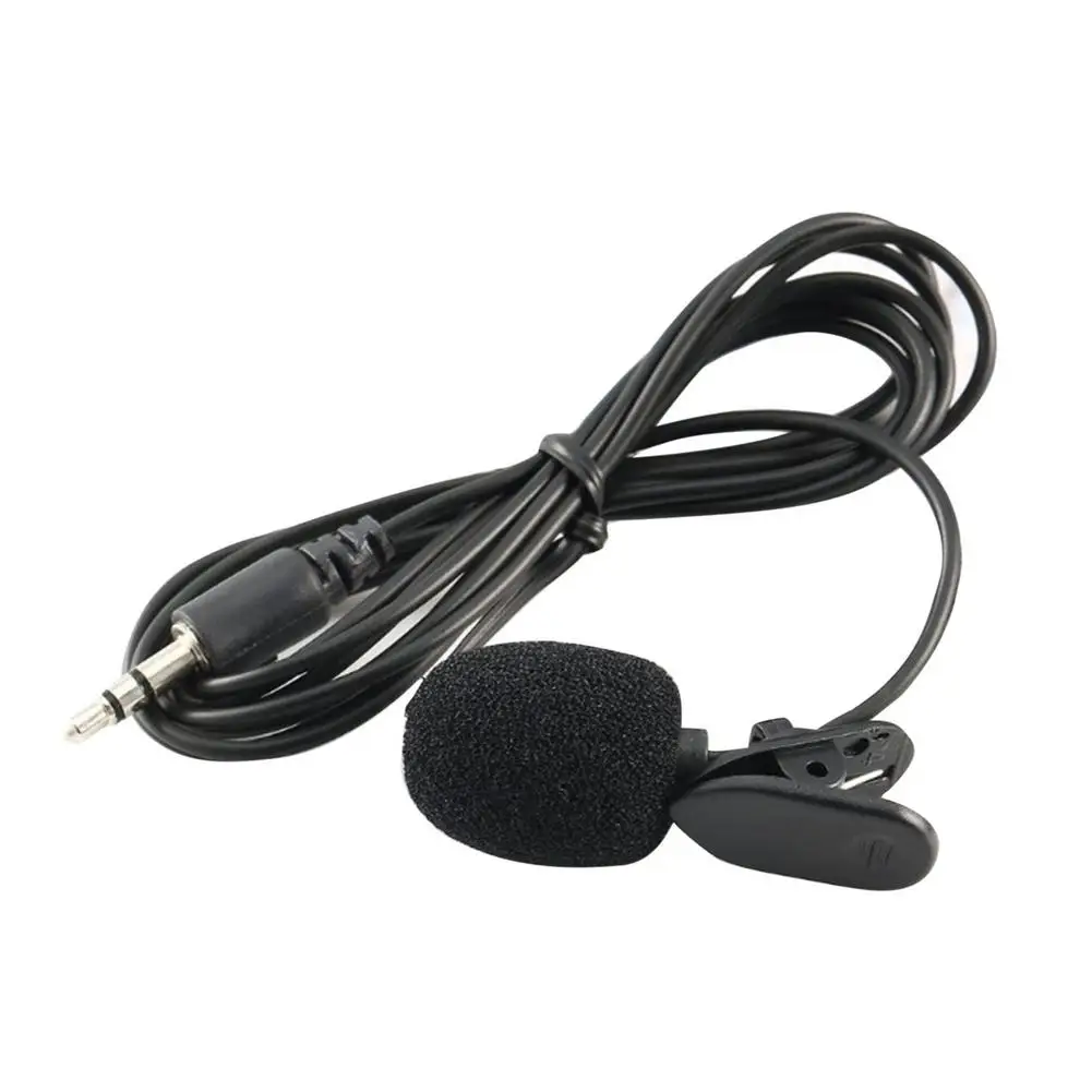 

Portable External 3.5mm Hands-Free Wired Lapel Clip Microphone For Loudspeaker Phone Computer Accessory