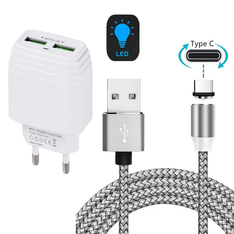Зарядное устройство с 2 USB-портами для Samsung A21S A52 S8 S10 Lenovo Z6 Nubia Z17 Umidigi A7 PRO Redmi 9 Note |