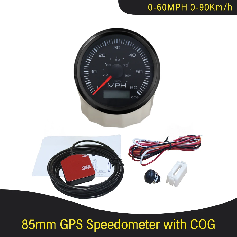 85 мм Универсальный GPS Спидометр с COG 0-60 миль/ч 0-90 км/ч лодочный автомобильный