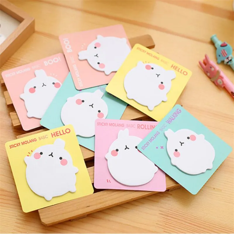 Симпатичный кролик Molang самоклеящийся блокнот для записей стикер заток этикетка