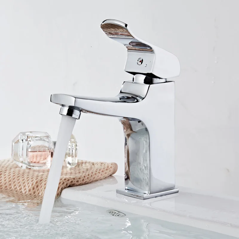 

Square Basin Water Tap Full Copper Hot And Cold Basin Water Tap Shower Room Toilet Faucet