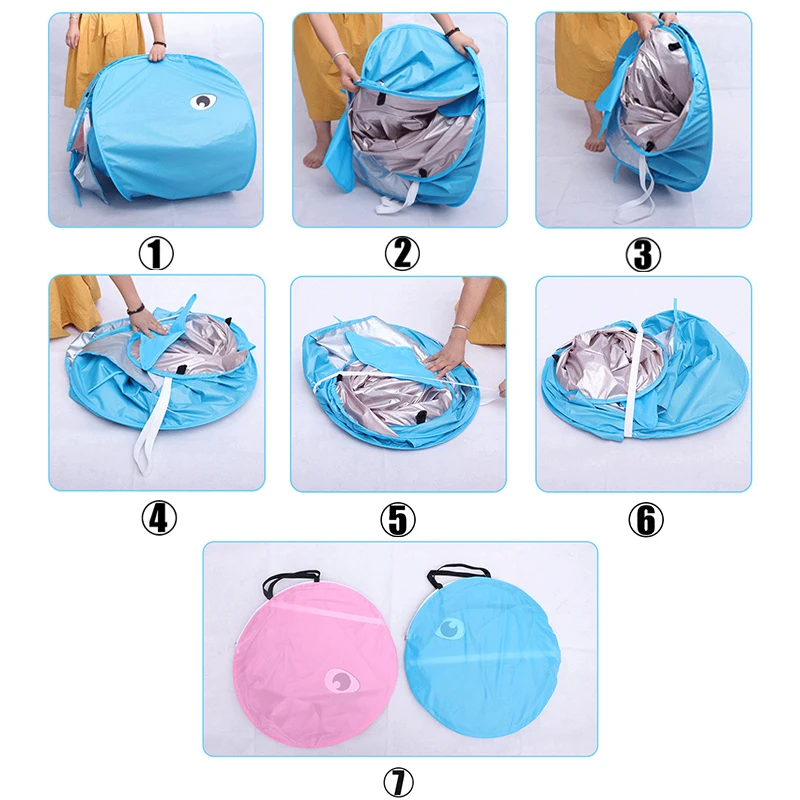 В форме Кита детская Пляжная палатка Всплывающие с пулом УФ защитный навес