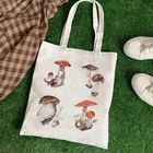 Готические женские сумки, вместительная мультяшная винтажная сумка для покупок в стиле Харадзюку с грибами, Холщовая Сумка, забавные женские сумки на плечо для девочек