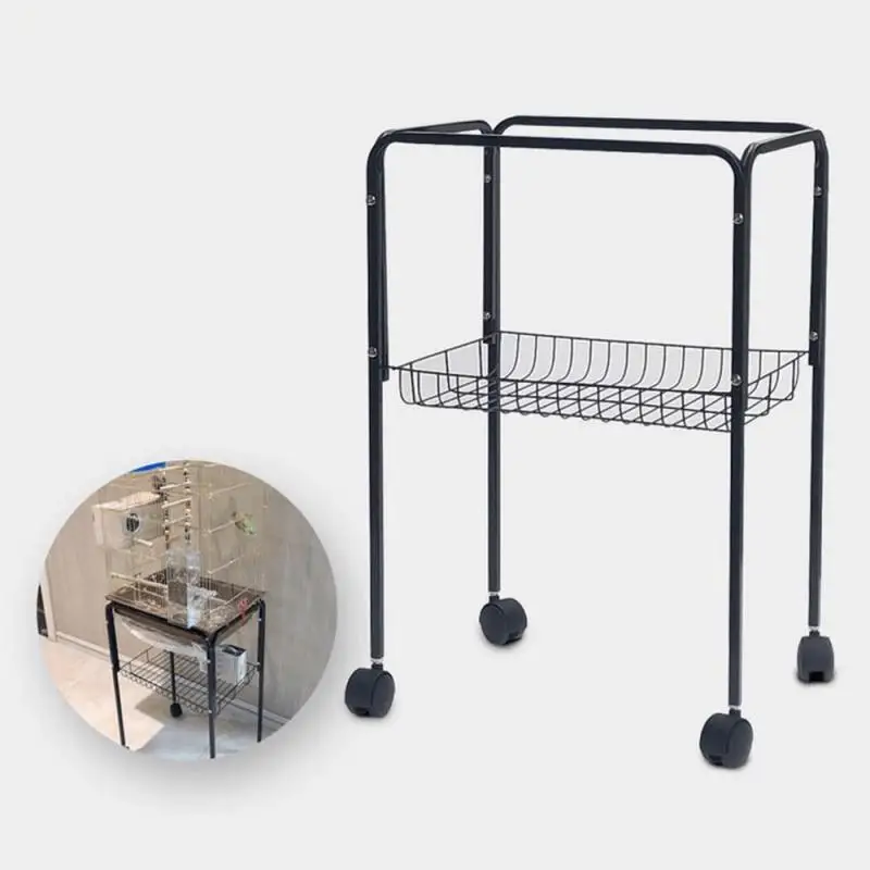 

Bird Cage Bottom Frame Parrot Basket Birdcage Mobile Rack Nests Holder Cage Frame Iron Storage Organizer Stand Drain Shelf Hwc