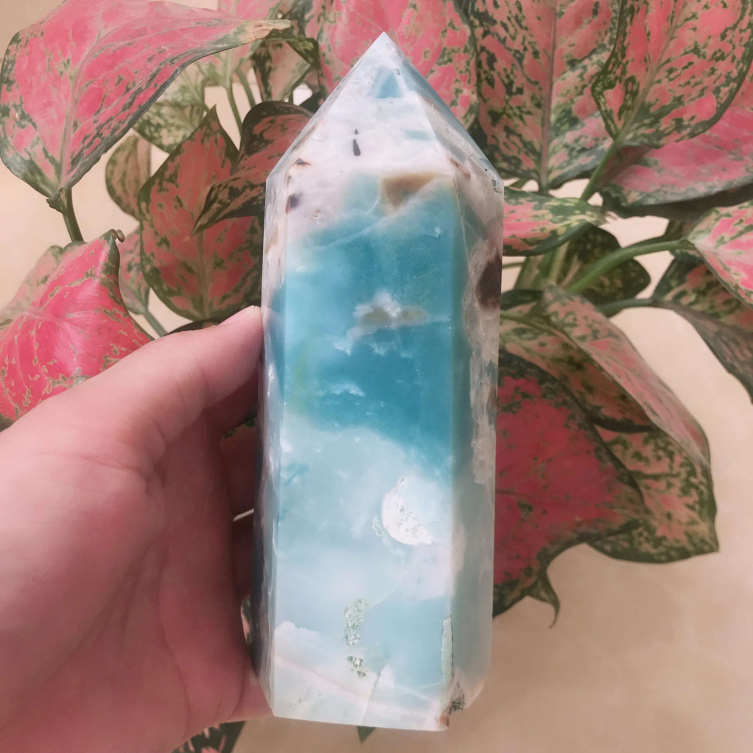 

850-1500g Natural amazonita obelisco quartzo ponto de varinha de cristal reiki cura
