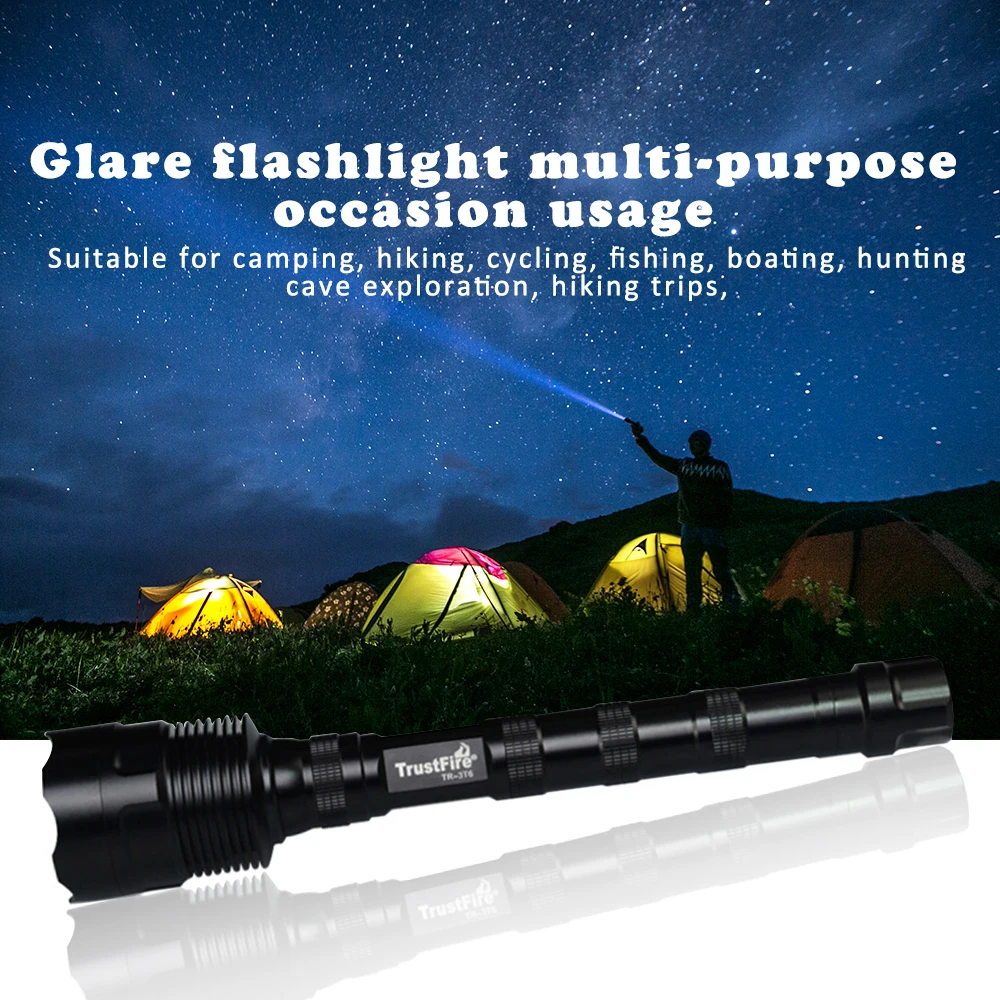 

TrustFire TR-3T6 Powerful LED Flashlights Super Bright 3800 Lumens 5 Light Modes Large Tactical Torch Light with Extension Tube