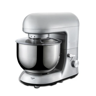 Silver grey JIQI 5L Нержавеющая сталь чаша 6-ступенчатая Электрический кухонный миксер с подставкой венчик для взбивания яиц миксер для теста крем блендер кухонные приборы машина для шеф-повара 220V - Цвет: Silver grey