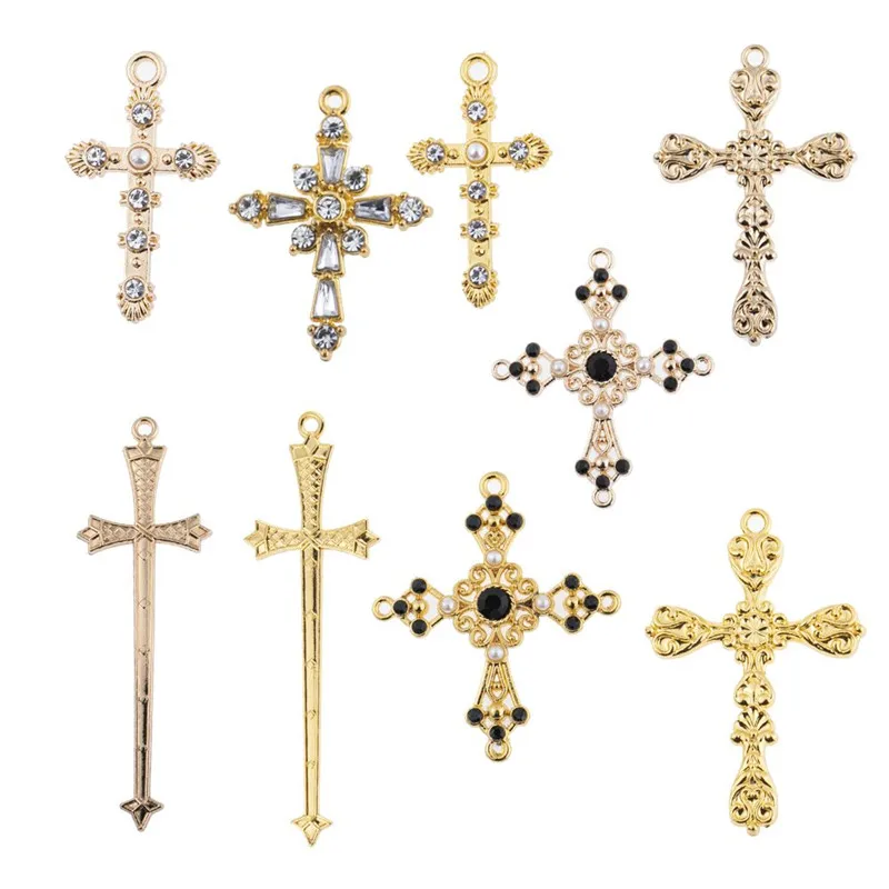 

Подвеска в виде креста с кристаллами, 10 шт./лот