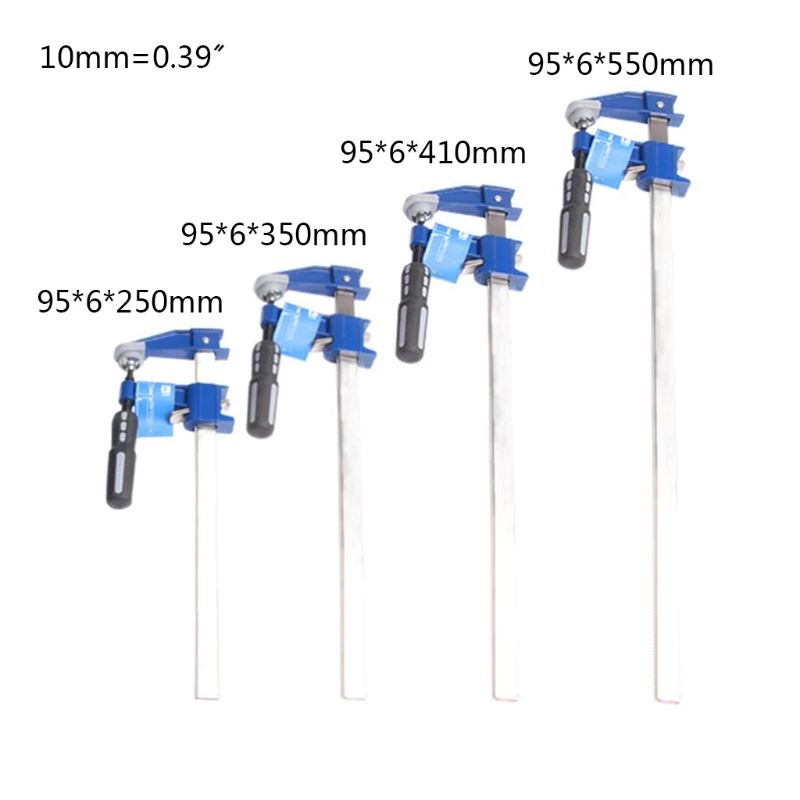 

F Clamps - Medium Duty Heat Treated Steel Bar Clamp with Ergonomic Grip Handle and Protective Pads for Factory home Furnitures