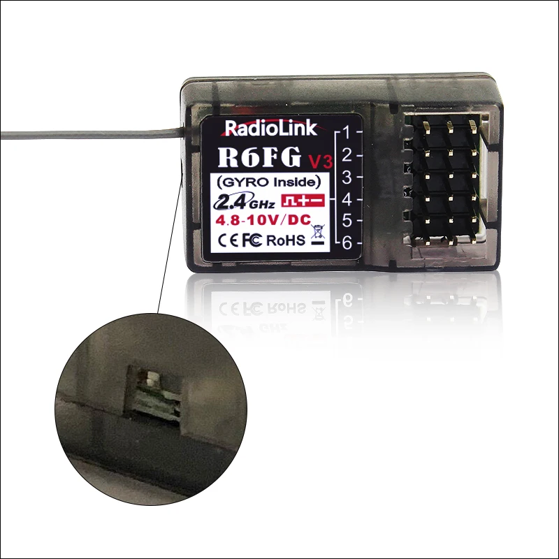 Radiolink R6FG 6 Каналы 2 4G приемник с гироскопом и HV Servo большим радиусом Управление для