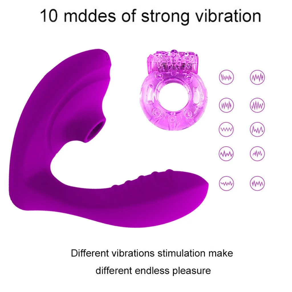 Вибратор для сосания 10 Скоростей Вибрационный оральный секс Стимуляция клитора