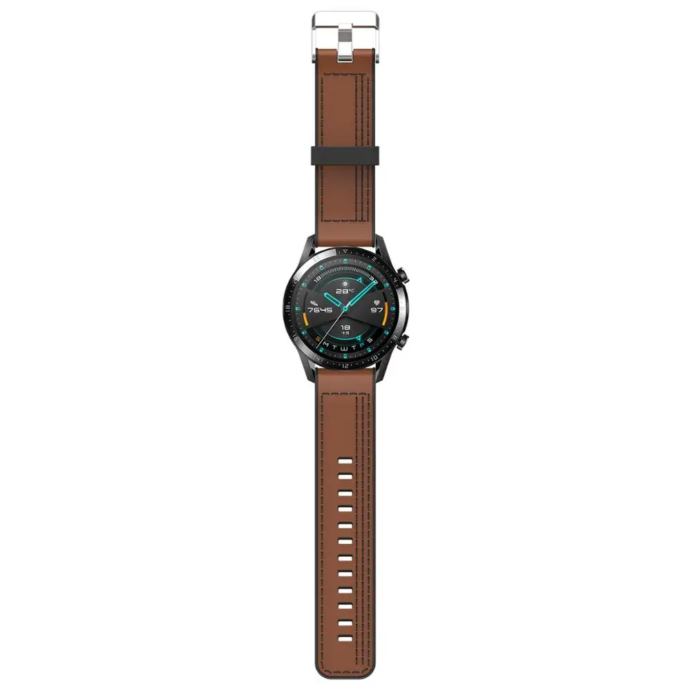 22 мм мягкая кожа с силиконовым ремешком для Samsung Gear S3 Смарт часы универсальный