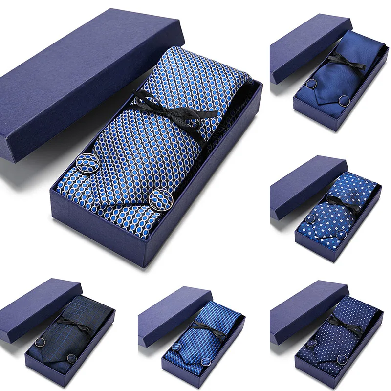 

Мужской классический галстук, 100% шелк, новинка, геометрический, 30 стилей, галстук, Hanky, запонки, Наборы для мужчин, свадебная деловая вечеринк...