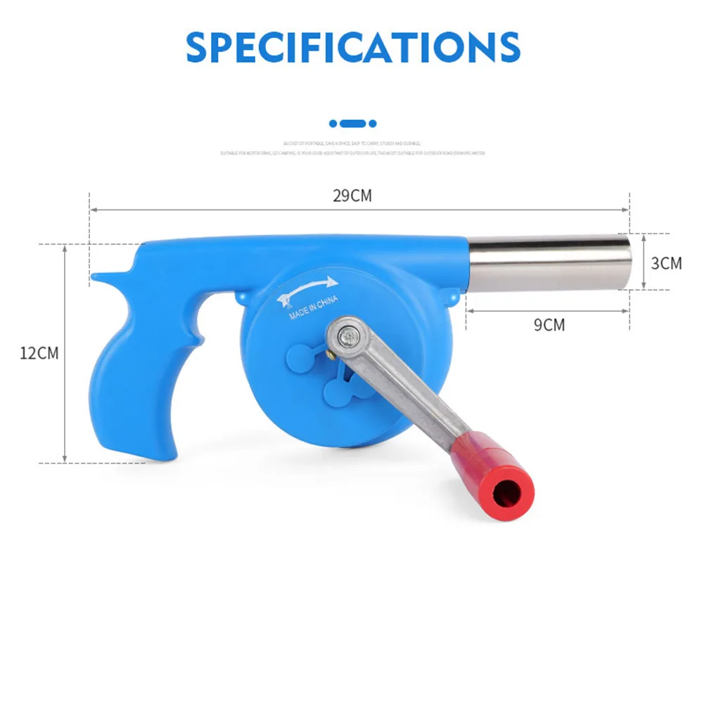 

New BBQ Fan Air Blower Portable Barbecue Fire Bellows Hand Crank Tool for Hand Crank Tool Stove Accessories for Outdoor Cooking