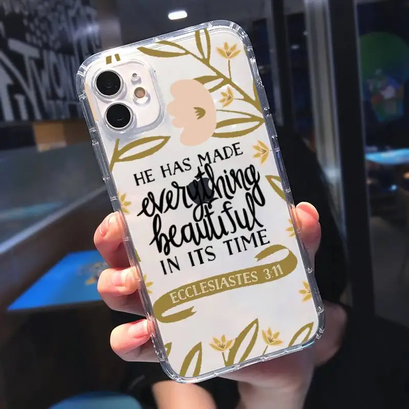 

Jesus Bible Quotes Phone Case Transparent soft For iphone 5 5s 5c se 6 6s 7 8 11 12 plus mini x xs xr pro max