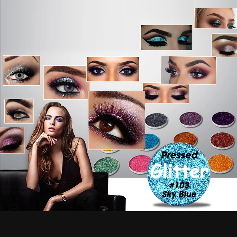 1 шт. 12 цветов блестящие тени для век с блестками стойкая блестящая железная