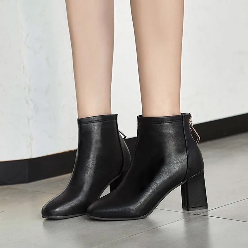 Botines Mujer коллекция 2019 года женские модные ботильоны ботинки на высоком массивном