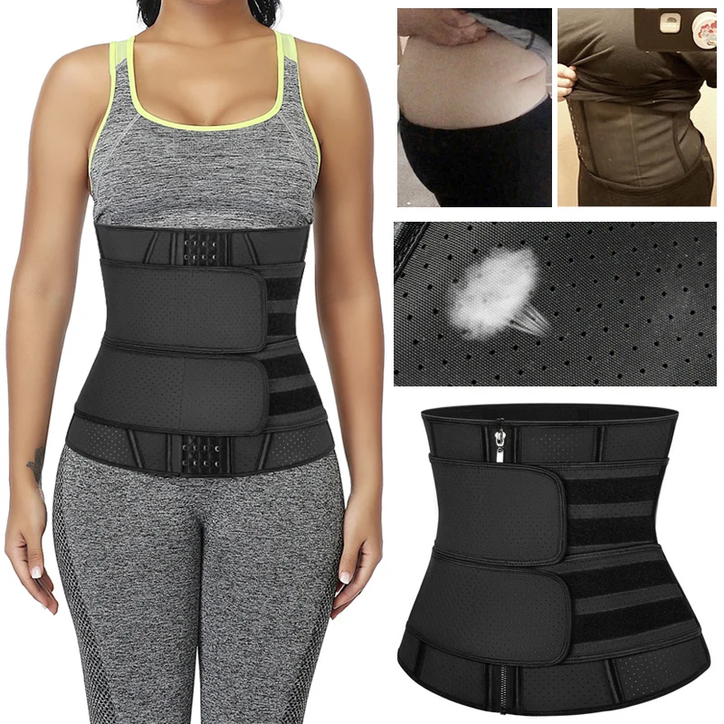 

Waist Trainer Latex Cincher Body Shaper Double Belt Breathable Women Slimming Sheath Long Torso Modeling Corset Tummy Trimmer