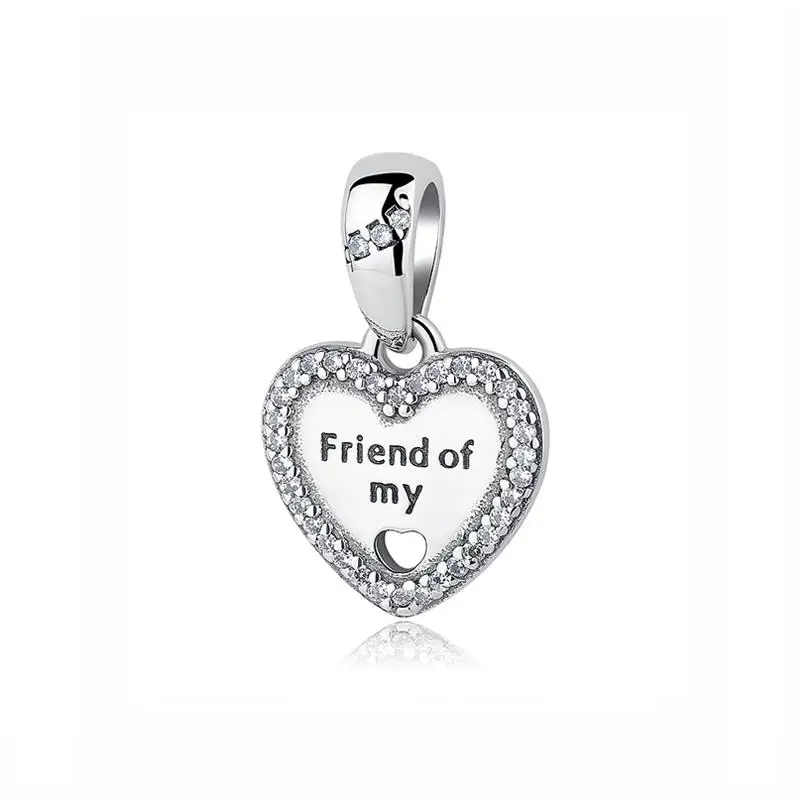 friend of my love Новые подлинные 925 пробы Серебряные бусы с подвеской в виде семейного дерева подходят к оригинальному браслету Pandora подарок для изготовления женских ювелирных изделий - Цвет: friend of my love