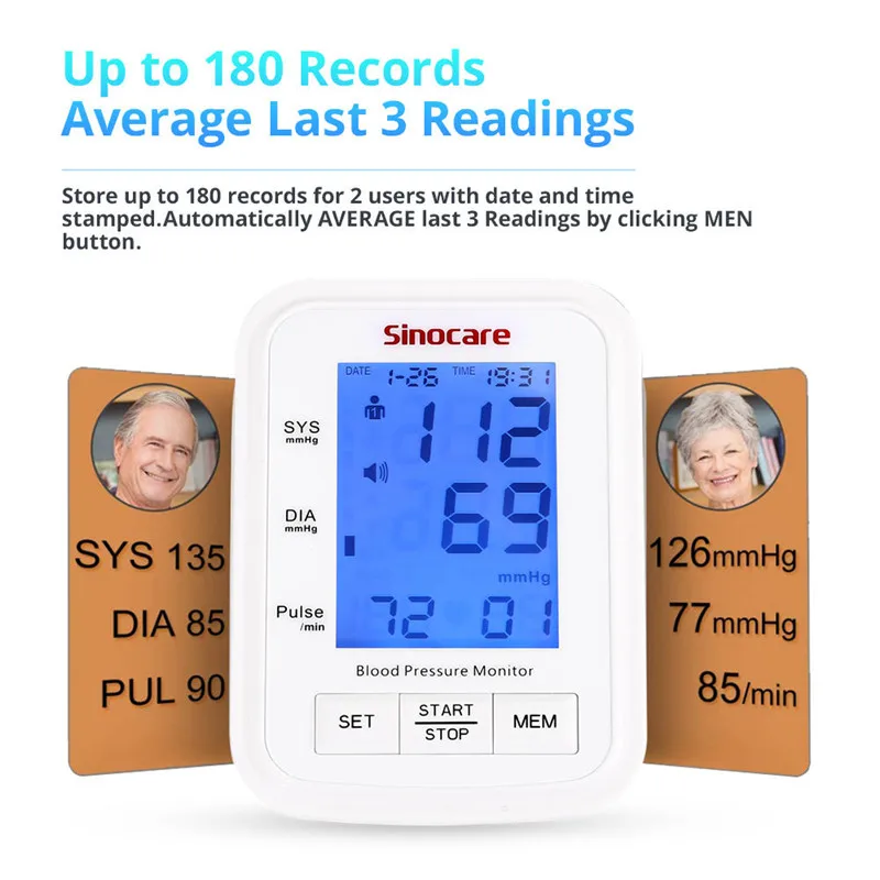 Сфигмоманометр Монитор артериального давления на руку цифровой измеритель