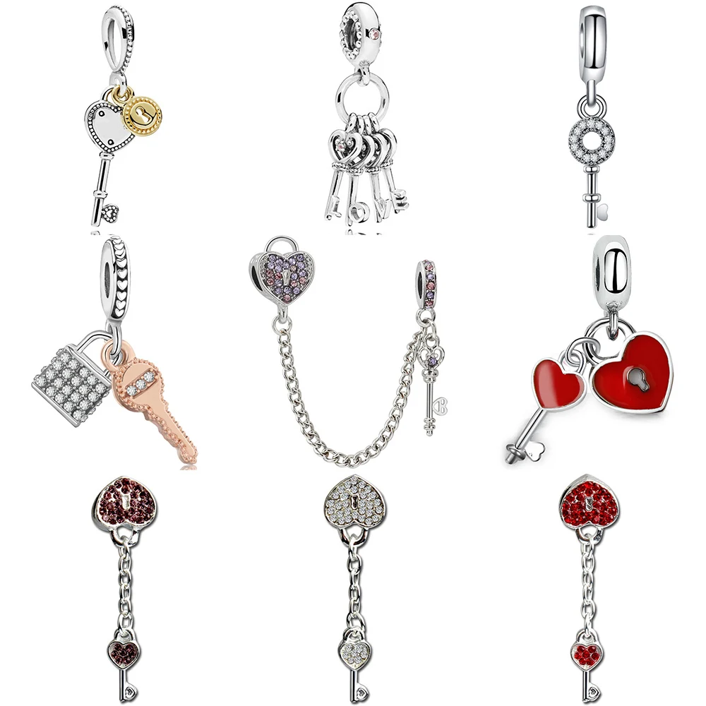 Подвеска в виде ключа с замком соответствует оригинальному браслету pandora из