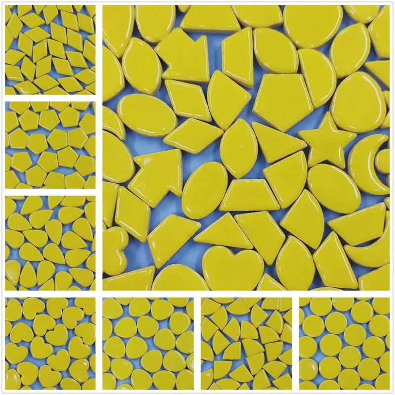 10 шт. желтая керамическая мозаика камень плитка для рукоделия хобби Алмазный
