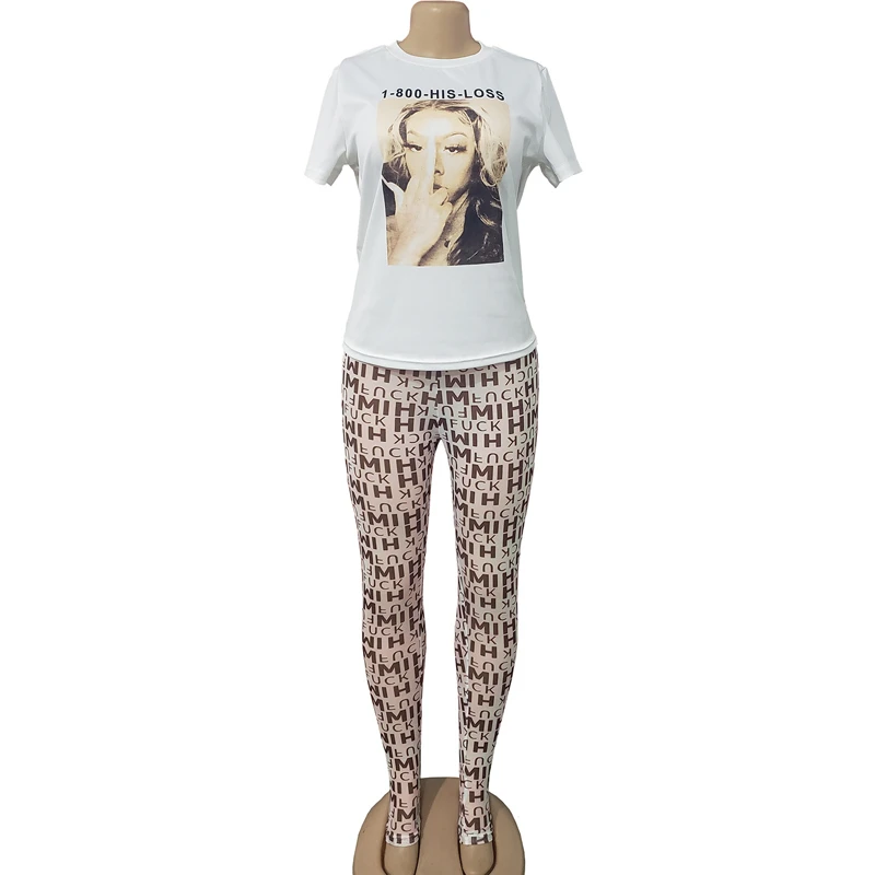 Женский костюм-двойка с принтом сетчатая Прозрачная Футболка коротким рукавом и