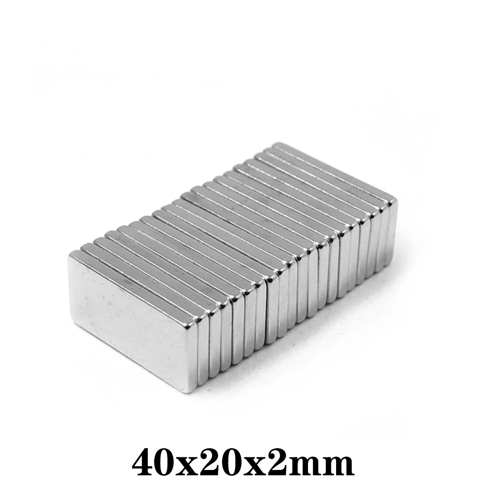 Редкоземельные магниты 40x20x2 мм 5 ~ 50 шт. длинный квадратный прямоугольный магнит