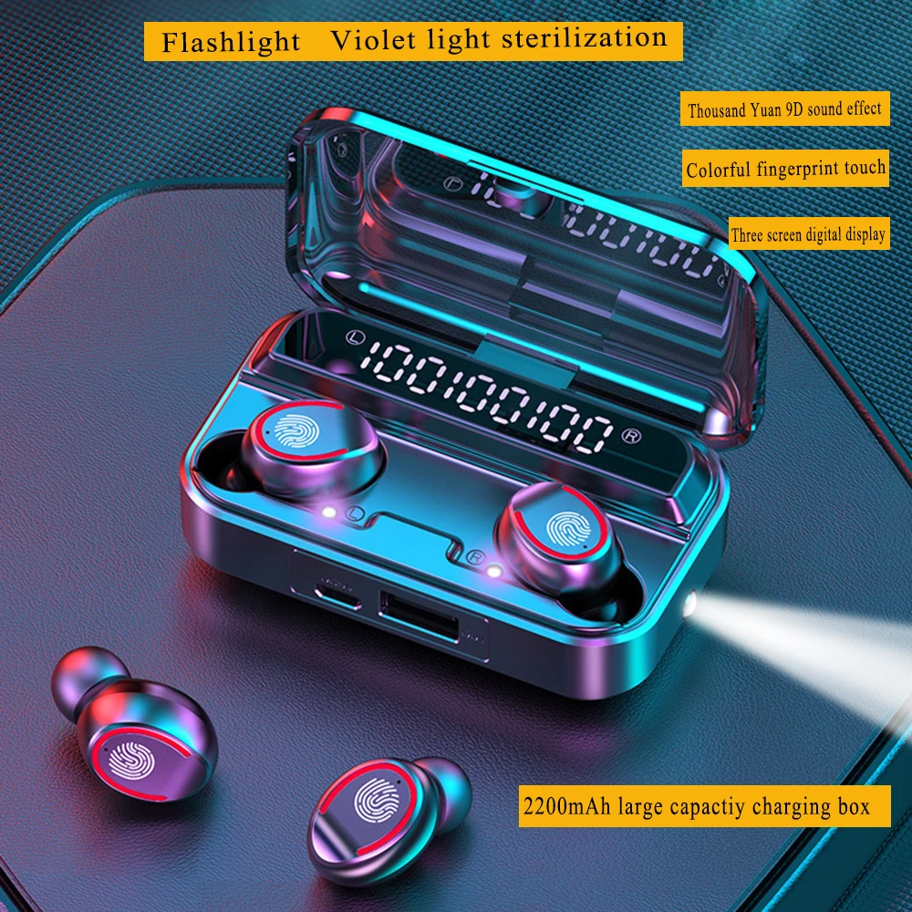 Bluetooth 5 1 наушники беспроводные с микрофоном спортивные игровая гарнитура 2200 мАч