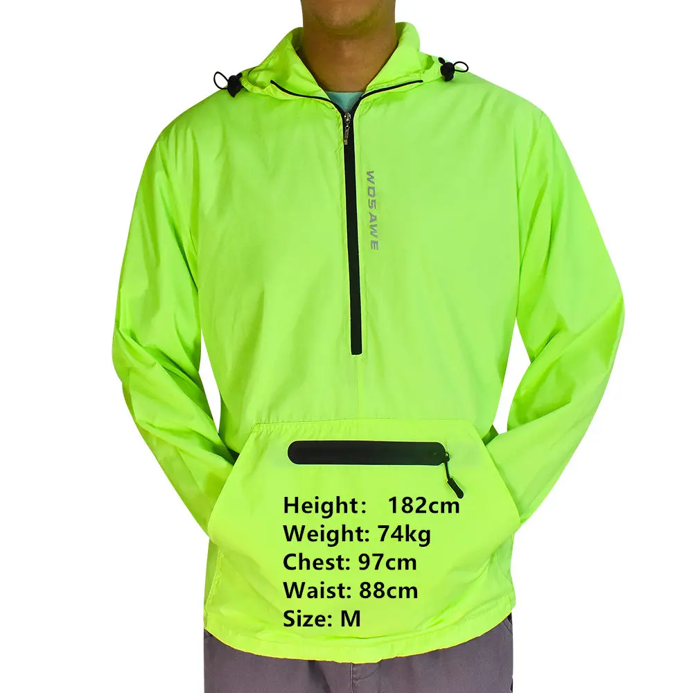 

WOSAWE Windproof Men Cycling Jackets Water Repellent MTB Bike Downhill Wind Coat Unisex Reflective Running Sports Windbreaker