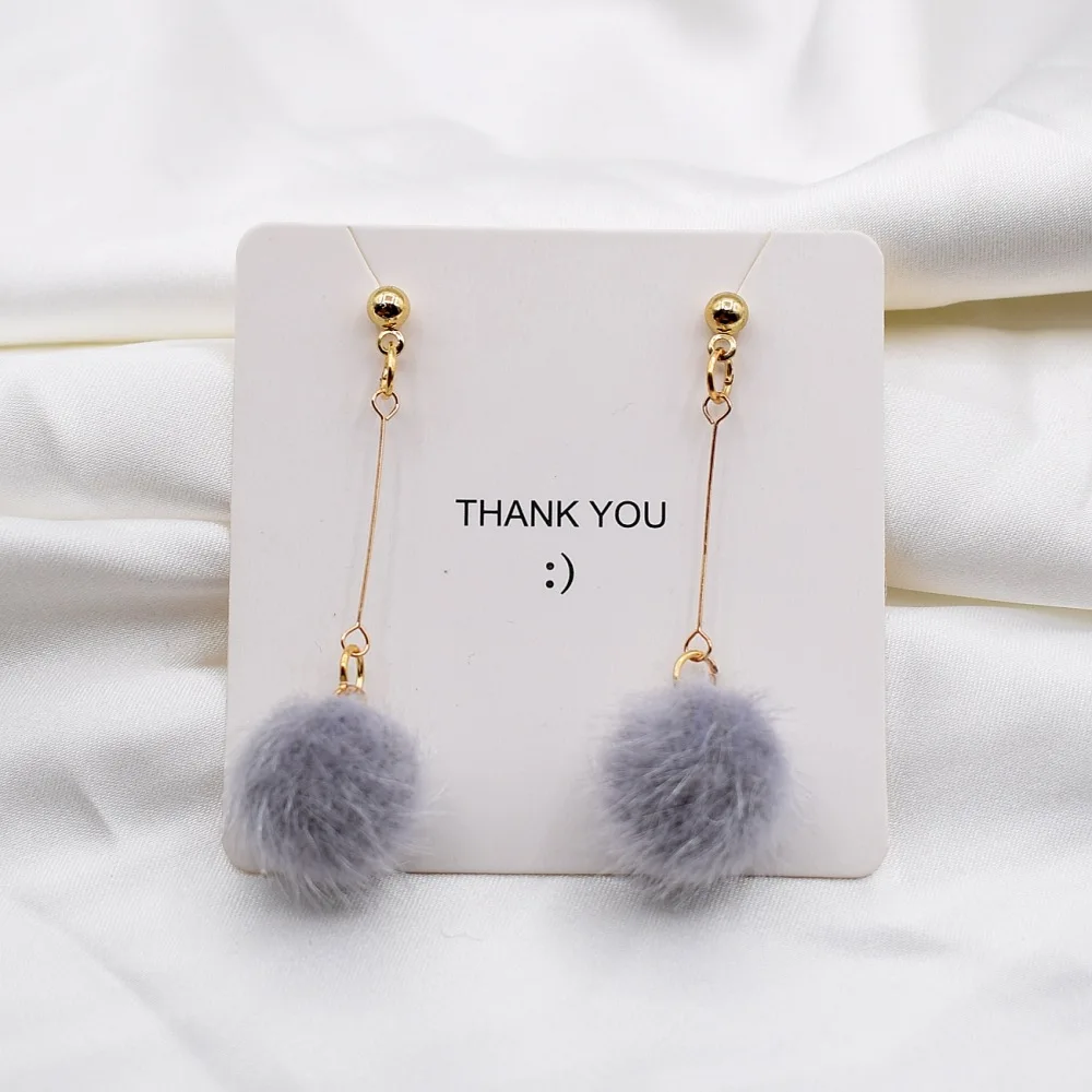 

s925 Silver Needle Ball Earrings Long Earrings Sweet Simple Plush Ball Earrings Jewelry Accessories