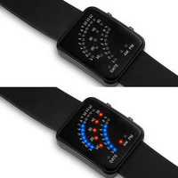 led electronic wrist watch sector binary digital waterproof fashion unisex couple watches pr sale
