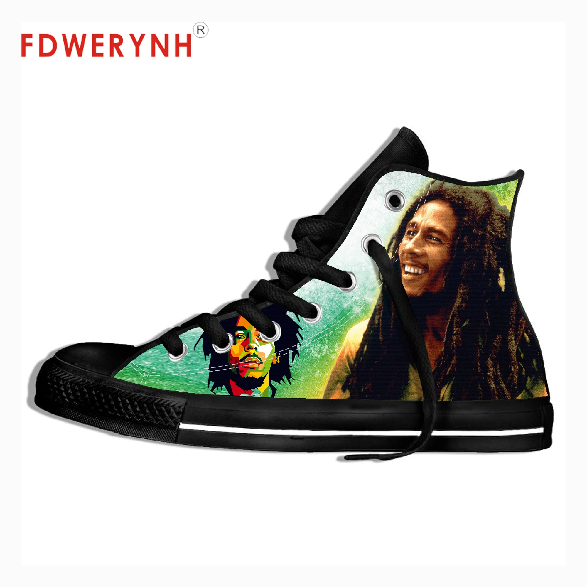Мужская повседневная обувь; Цвет Черный; Vulcanize Eggae Star Bob Marley 3D; Zapatos De Hombre; модная крутая уличная дышащая брендовая парусиновая обувь