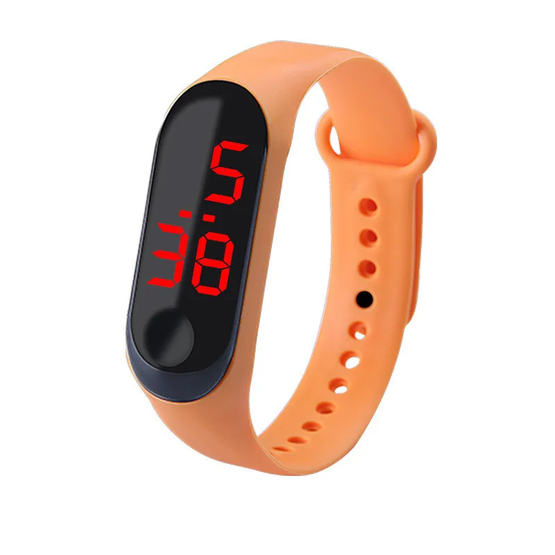 

New simple plastic strap button led watch children male and female student sports new gift children's electronic watch