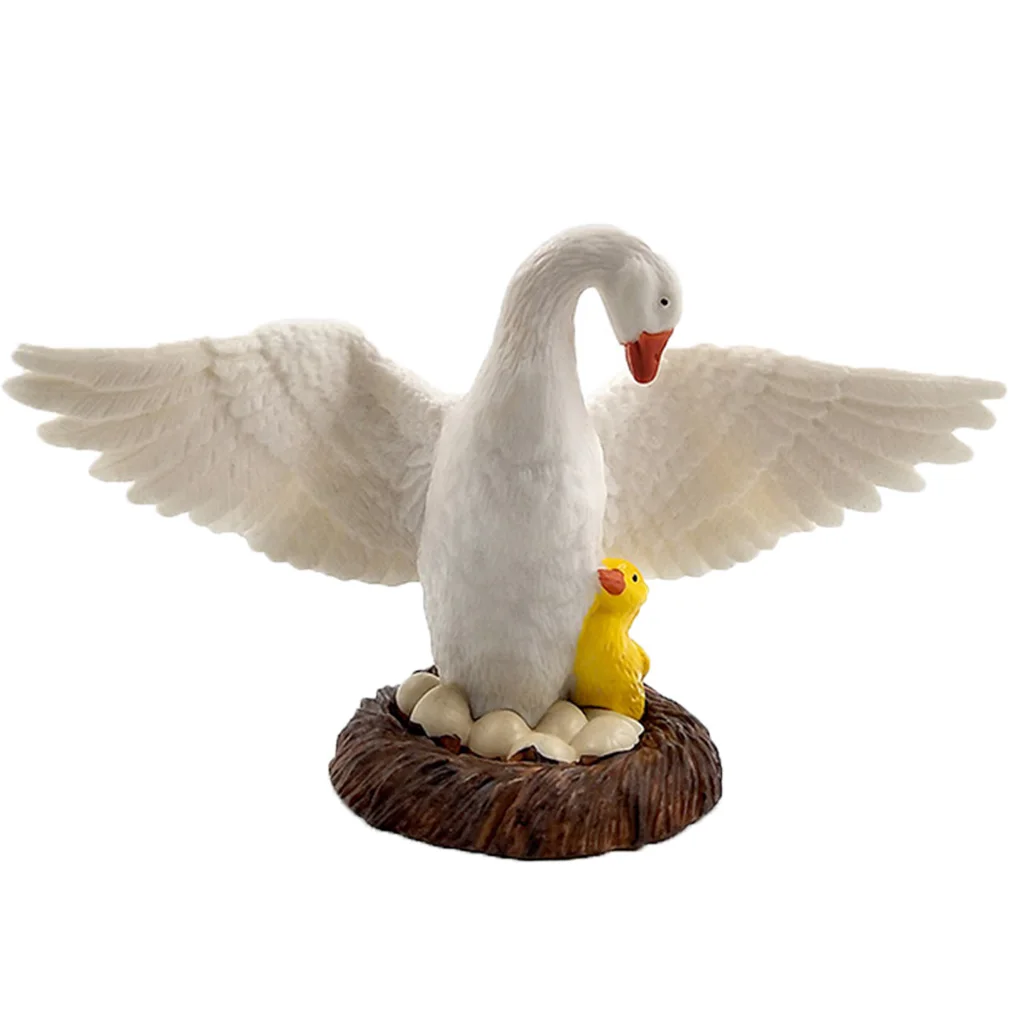 Реалистичная Милая модель курицы утки гуся дети ПВХ пластиковая биологическая