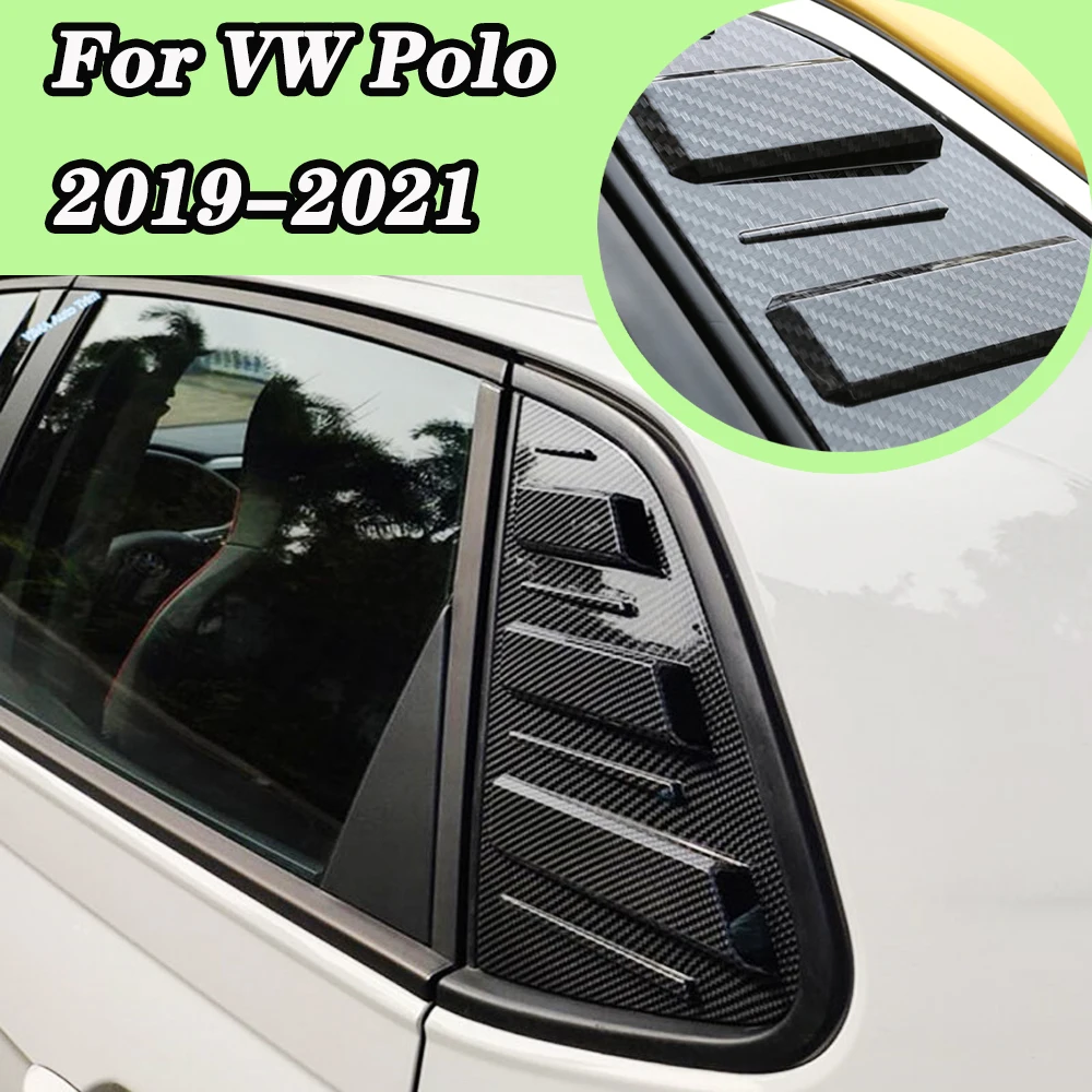 

Glossy Black For VW Volkswagen Polo 2019 2020 2021 Side Vent Rear Window Scoop Louver Shutter Sticker Cover Trim Car Styling