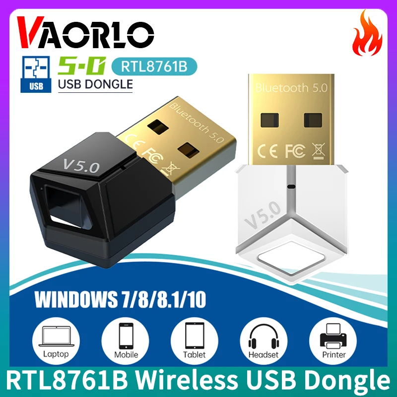 RTL8761B USB Dongle Bluetooth 5.0 Adapter Receiver Wireless Low Latency Music Mini Bluthooth Transmitter For PC/File Transfer