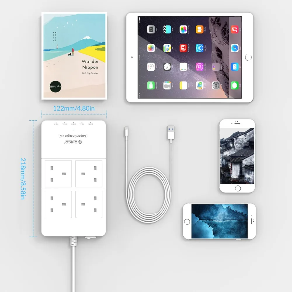 ORICO USB Мощность полосы несколько защита розетки от скачков напряжения 4AC