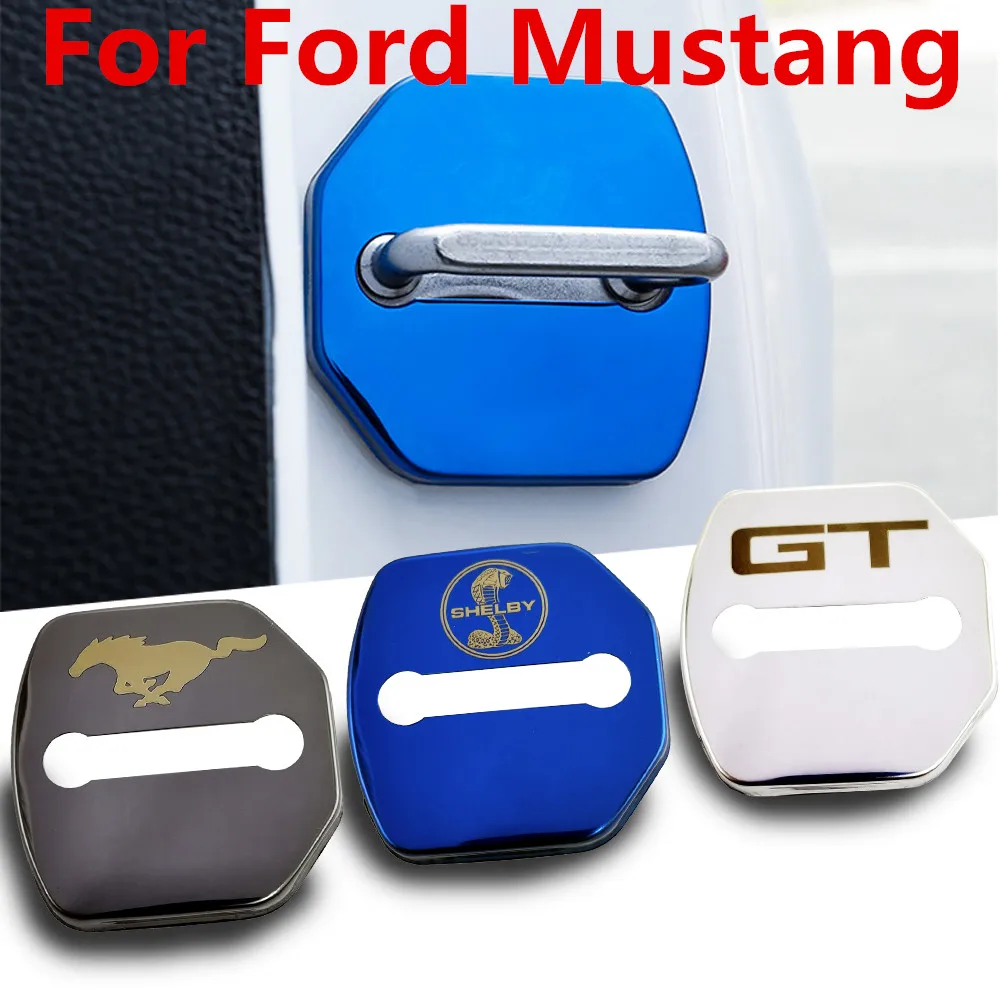 

2PCS Car Door Lock Buckle cover car accessories interior Door Lock cover For Ford Mustang GT SHELBY 2015-2020