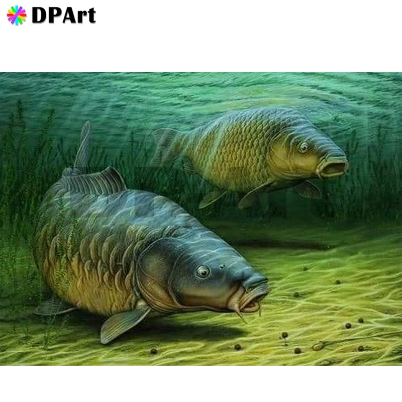 

Diamond Painting 5D Full Square/Round Drill Fish Daimond Rhinestone Embroidery Painting Cross Stitch Mosaic Picture M1493