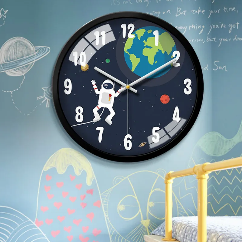 

Cartoon Cute Wall Clock Kids Room Living Room Bedroom Silent Wall Clock Creative Quartz Kitchen Duvar Saati Home Decor AE50WC