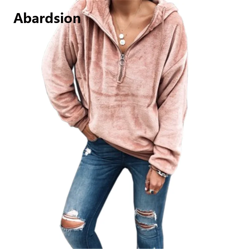 Abardsion 2019 Повседневная Harajuku велюровая Толстовка женские осенне зимние толстовки