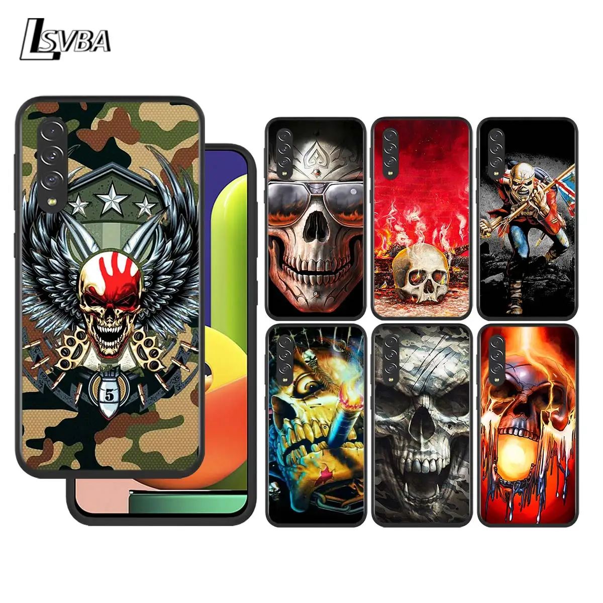 

Horror Skull Art for Samsung Galaxy A90 A80 A70 A60 A50 A40 M30 A20E A2Core A10S A10E Silicon Soft Black Phone Case