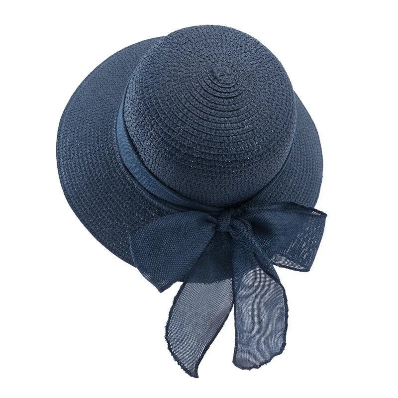 

Women Summer Hat Casual Bow Ribbon Accwssories Straw Hat Solid Bucket Beach Hat Outdoor Vacation Sun Protection Lady Hat