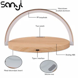 Светодиодный ное зарядное устройство, настольная лампа, складной Ночной светильник, настольная лампа для офиса, для защиты глаз, Беспроводная зарядка телефона