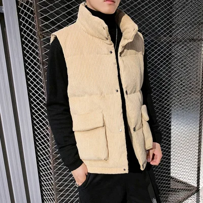 2019 осенние и зимние толстые вельветовые хлопчатобумажный жилет мужской Новинка