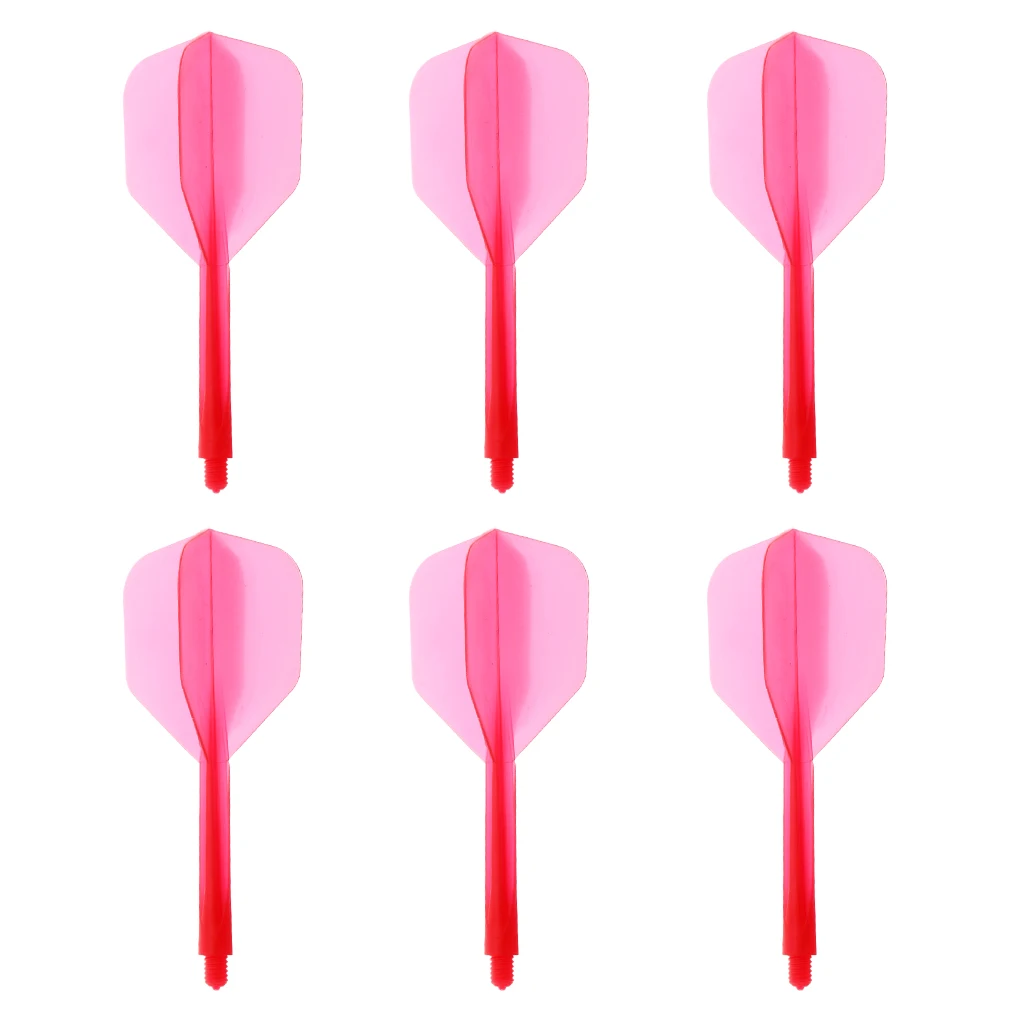 

MagiDeal 6 Pieces Transparent 2BA Thread Dart Shafts and Dart Flights Connection Red