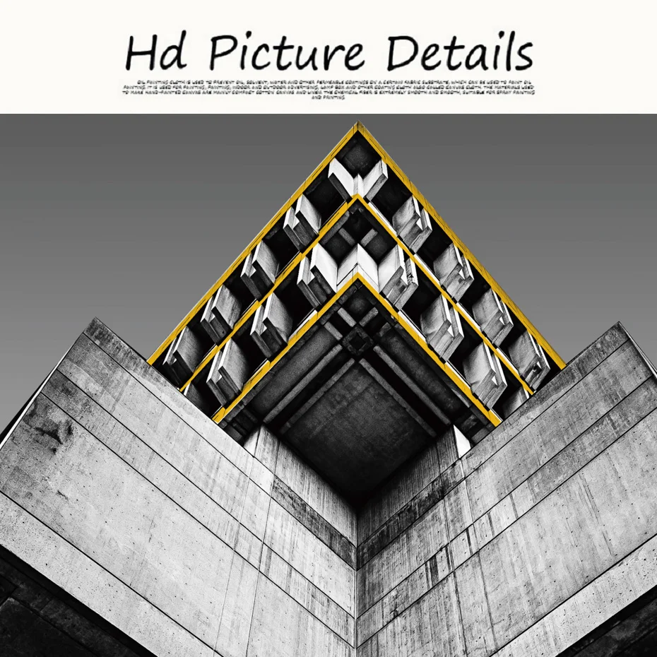 Скандинавская черно желтая архитектурная Картина на холсте постеры и принты