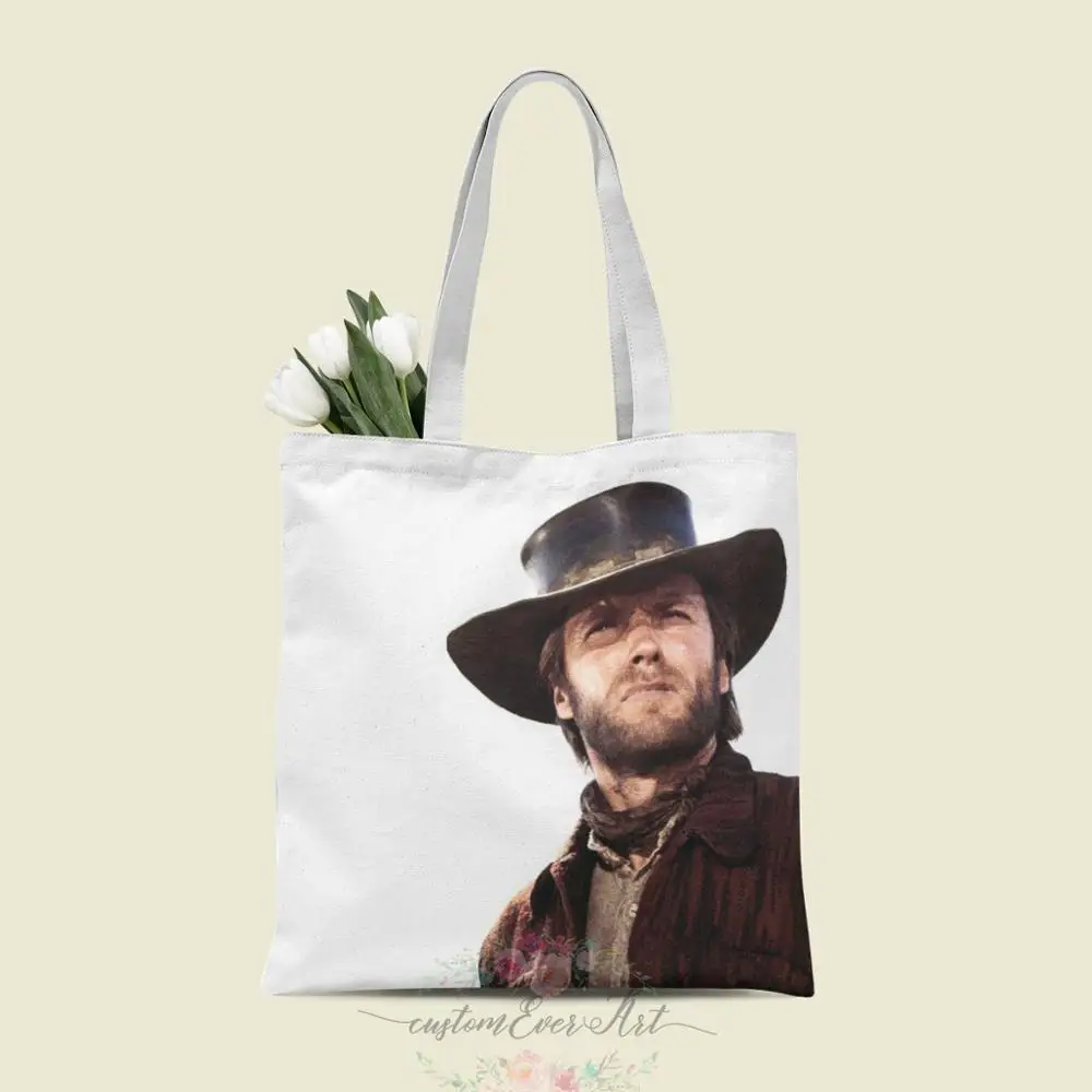 

Clint Eastwood tote bag custom canvas tote bags for women for teacher Birthday Bags Gift Bag personalized gifts
